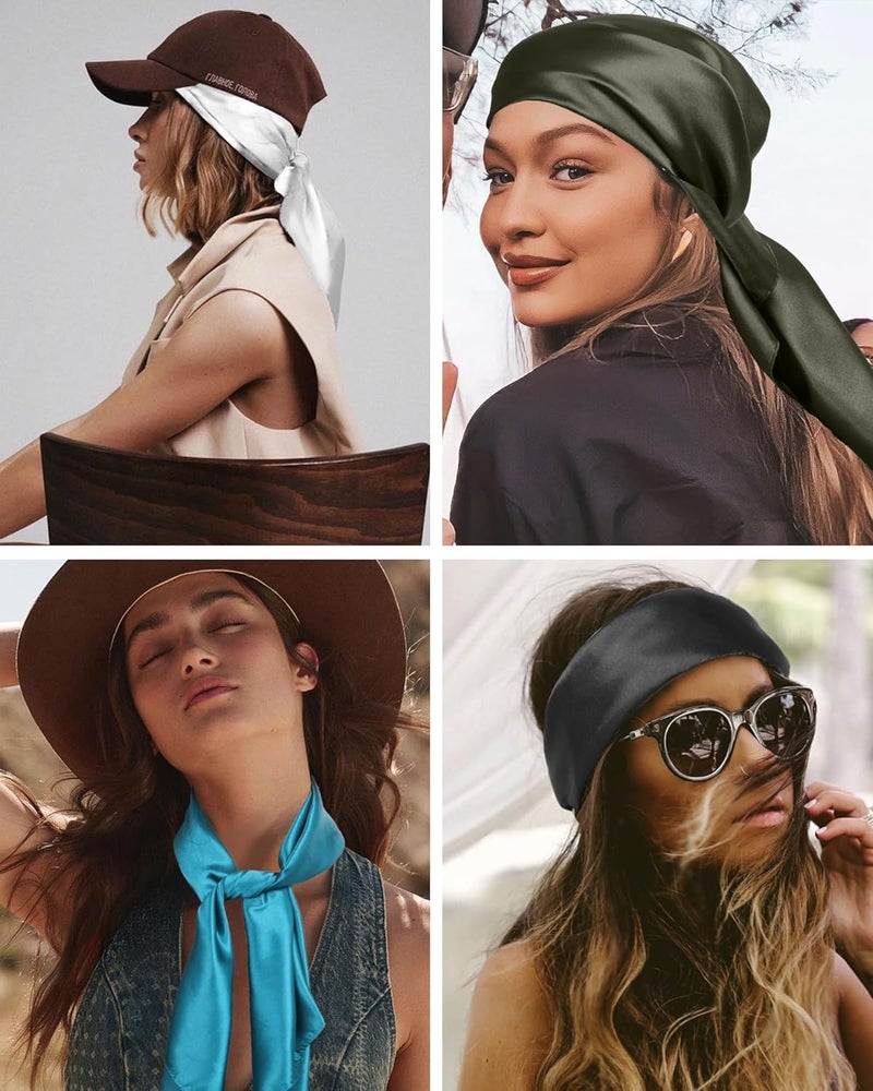 Molans 35 Inch Solid Color Wild Rag, Pure Cowboy Bandanas Oversize Western Neckerchief Bolo Head Scarf for Men Women - Image 5